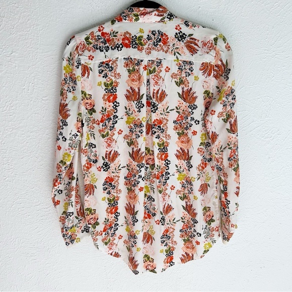 Equipment Essential Silk Shirt White Multi Floral Silk Sz XS - Picture 3 of 5